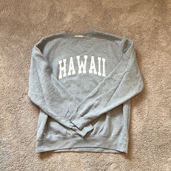 mahina Sweaters - MAHINA crewneck - soft, cute, and comfortable. Hawaii print on the front.